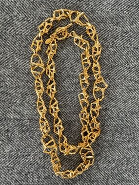 NWT FRANCES VALENTINE - GOLD PLATED CAGED NECKLACE IN FV BOX -